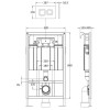 890mm Wall Hung WC Frame/Concealed Cistern & Brushed Brass Flush Plate