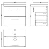 Nuie Arno White Gloss 600mm Wall Hung 2 Drawer Vanity Unit & Basin