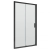 Kristal Matt Black 1400mm Sliding Door 6mm Glass (1900mm)