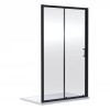 Kristal Matt Black 1200mm Sliding Door & 800mm Side Panel Enclosure Package With Tray & Waste