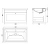 Nuie Classique Satin White 800mm 1-Drawer Wall Hung Unit & Basin