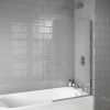 Arched Edge Chrome Bath Screen 800mm x 1400mm x 6mm