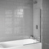 Square Edge Chrome Bath Screen 800mm x 1400mm x 6mm