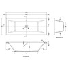 Asselby Square 1700mm x 700mm Double Ended Bath & Leg Set