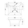 Flared Rectangular 490mm Vessel Basin - 1 Tap Hole