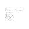 Corner Wall Mounted Basin 318mm - 1 Tap Hole