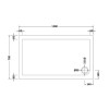 Pearlstone Matt White Slip Resistant Rectangular Shower Tray 1200mm x 700mm x 40mm