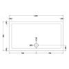 Pearlstone Matt White Slip Resistant Large Rectangular Shower Tray 1400mm x 760mm x 40mm