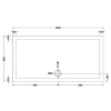 Pearlstone Matt White Slip Resistant Large Rectangular Shower Tray 1600mm x 800mm x 40mm