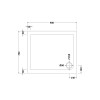 Pearlstone White Rectangular Shower Tray 900mm x 760mm x 40mm