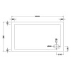 Pearlstone White Rectangular Shower Tray 1000mm x 800mm x 40mm