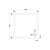 Pearlstone White Square Shower Tray 1000mm x 1000mm x 40mm