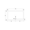 Pearlstone White Rectangular Shower Tray 1400mm x 800mm x 40mm