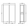 Hudson Reed Fusion Anthracite Woodgrain 500mm 2 Door Wall Unit (180mm Deep)