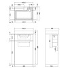 Athena 500mm Gloss White WC/Basin Unit Combi & Cisten (Exc. Pan & Seat)