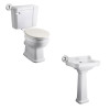 Richmond Comfort Height Toilet & Full Pedestal Basin Bathroom Suite - 1 Tap Hole