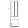 Kristal Brushed Brass 760mm Bi-Fold Door 6mm Glass (1900mm)