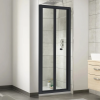 Kristal Matt Black 900mm Bi-Fold Door & 900mm Side Panel Enclosure Package With Tray & Waste