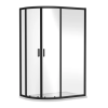 Kristal Matt Black 1000 x 800 Offset Quadrant Shower Enclosure, Tray & Waste - Right Hand