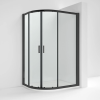 Kristal Matt Black 1200 x 800 Offset Quadrant Shower Enclosure, Tray & Waste - Left Hand