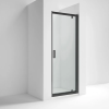 Kristal Matt Black 900mm Pivot Door & 900mm Side Panel Enclosure Package With Tray & Waste