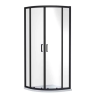 Kristal Matt Black 900mm Quadrant Shower Enclosure, Tray & Waste