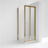 Kristal Brushed Brass 760mm Bi-Fold Door & 760mm Side Panel Enclosure Package With Tray & Waste