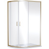 Kristal Brushed Brass 1200 x 800 Offset Quadrant Shower Enclosure, Tray & Waste - Left Hand