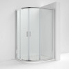 Kristal Chrome 1000 x 800 Offset Quadrant Shower Enclosure, Tray & Waste - Left Hand