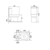 Spa Rimless Close Coupled Modern Toilet with Push Button Cistern & Soft Close Toilet Seat