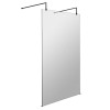 Hudson Reed Apex Black 1200mm x 1950mm Wetroom Screen with Arms & Feet