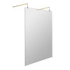 Hudson Reed Apex Brushed Brass 1400mm x 1950mm Wetroom Screen with Arms & Feet