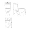 Nuie Melbourne Close Coupled Modern Toilet + Standard Toilet Seat