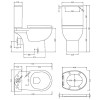 Nuie Space Rimless Close Coupled Modern Toilet + Soft Close Toilet Seat