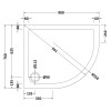 Pearlstone White Offset Quadrant Shower Tray 900mm x 760mm x 40mm - Right Hand