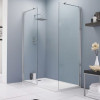 Hudson Reed Chrome 1400mm x 1950mm Wetroom Screen (Shower Shield) & Support Bar