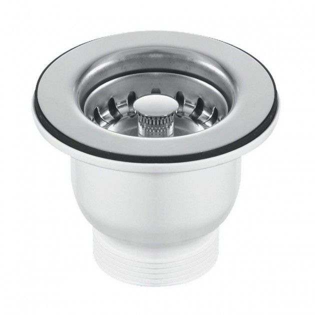 McAlpine Stainless Steel Basket Strainer Waste Plug with Black Rubber Seal  by McAlpine Plumbing Products